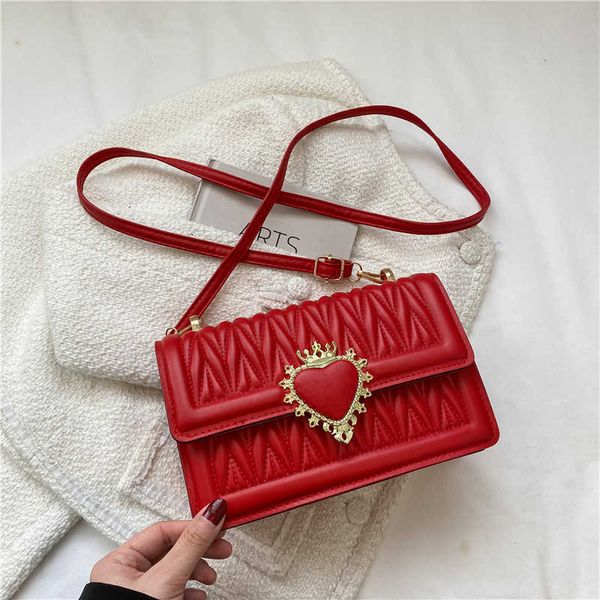 

nxy fashion women's shoulder bags new style diagonal crossbody bags horizontal square heart decoration bags stripe casual bags 230308