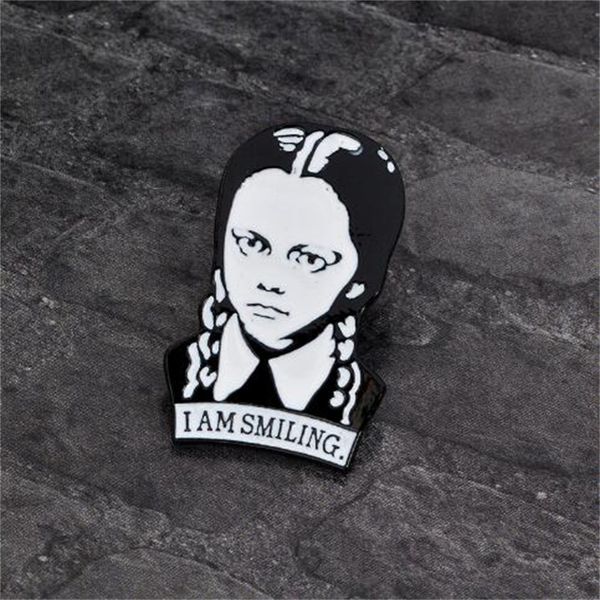 

fashion brooch wednesday adams i' smiling brooch ae614, Gray