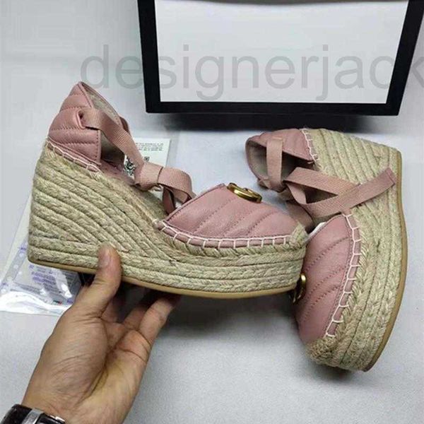 

sandals designer high heeled sandals thick soled light rope woven cross belt fishermans shoes luxury female designer wild wedge comfortable, Black
