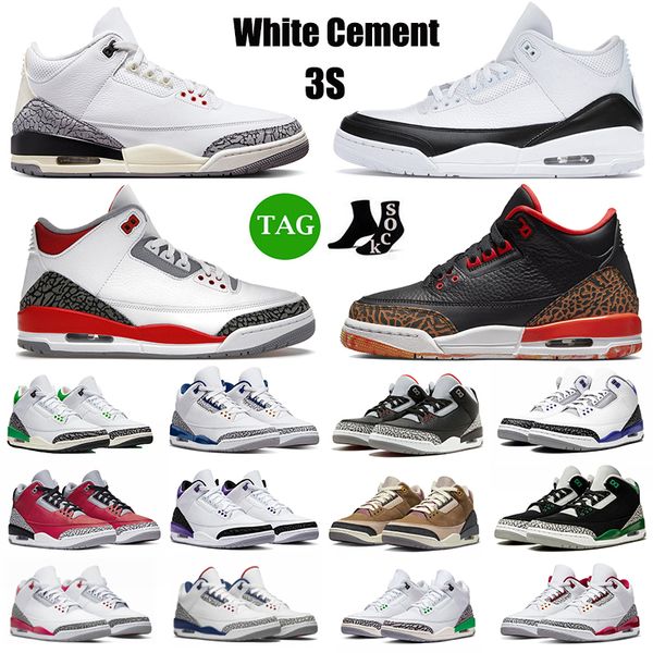 

og jumpman 3 men 3s basketball shoes pine green white cement racer blue fire redcardinal red black cement georgetown mens trainers sports sn