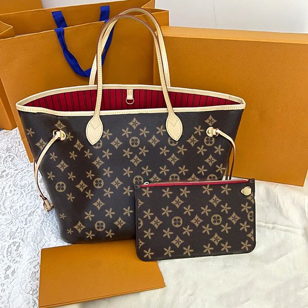 

genuine leather 2 piece large capacity shopper bag luxury m41178 travel classic handbag underarm clutch bags womens mens designer city cross