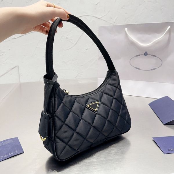 

designer bags hobo shoulder bag for women famous nylon classic luxury fashion ladies vintage underarm handbag wallet purses black