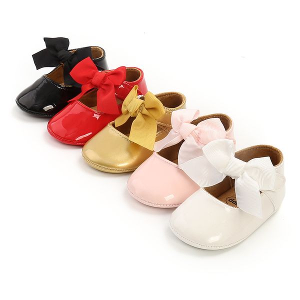 

first walkers baby shoes baby shoes girls' shoes girls' classic bow knots rubber soles non slip pu dresses baby shoes baby crib sh