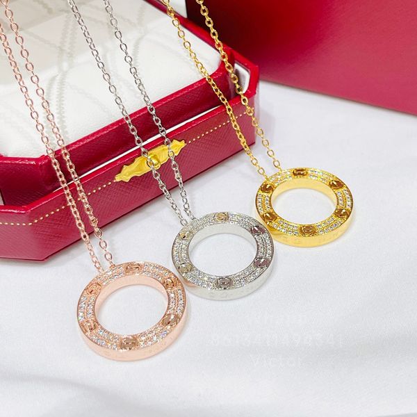 

love necklace for women designer diamond gold plated 18k t0p quality official reproductions fashion classic style jewelry premium gifts with, Silver
