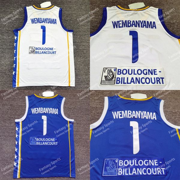 

wembanyama basketball jersey boulogne metropolitans 92 1 victor wembanyama jersey mets92 frence color purple white for sport fans breathable, Black;red