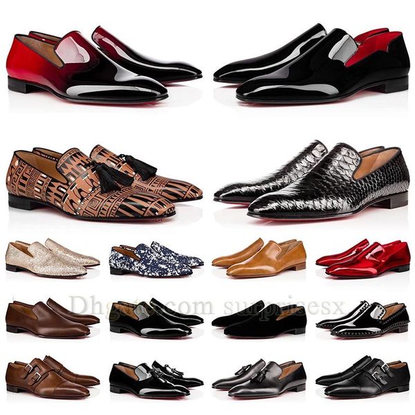 

2023 man leather shoe red platform casual bottoms loafers pointed toe suede patent spike leather rivets glitter famous dhgate sneaker oxford