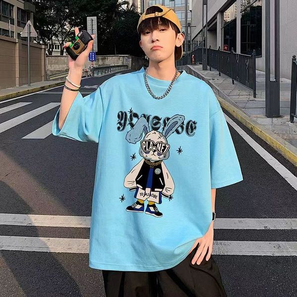 

euro american summer couple loose cotton t-shirt, White;black