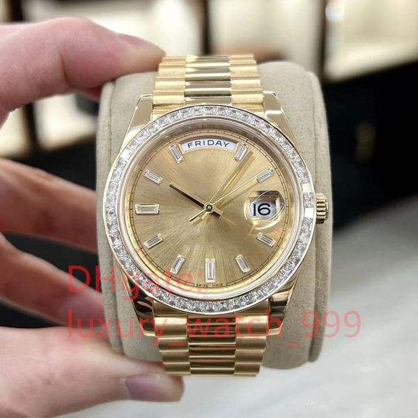 

men's and women's watch luxury 18k gold diamond watch multifunctional date adjustment calendar 228348 fully automatic mechanical m, Slivery;brown