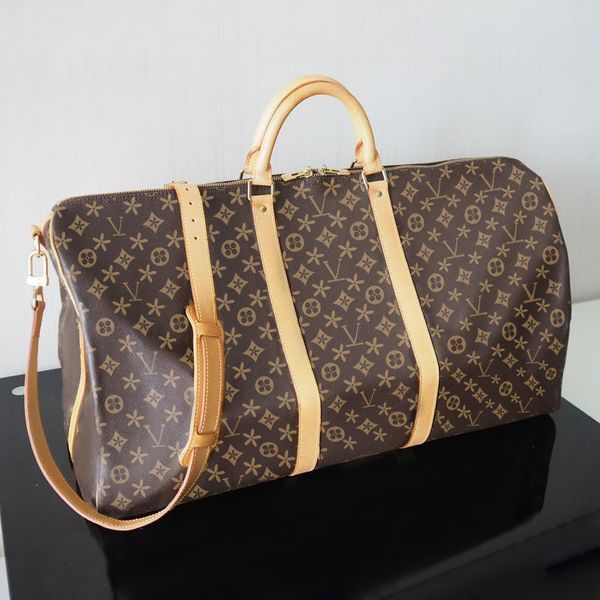 

highend quality shoulder bags woman m41424 keepall 45 50 55 travel bag luxury tote handbag designer mens duffle bag womens louvis leather cr