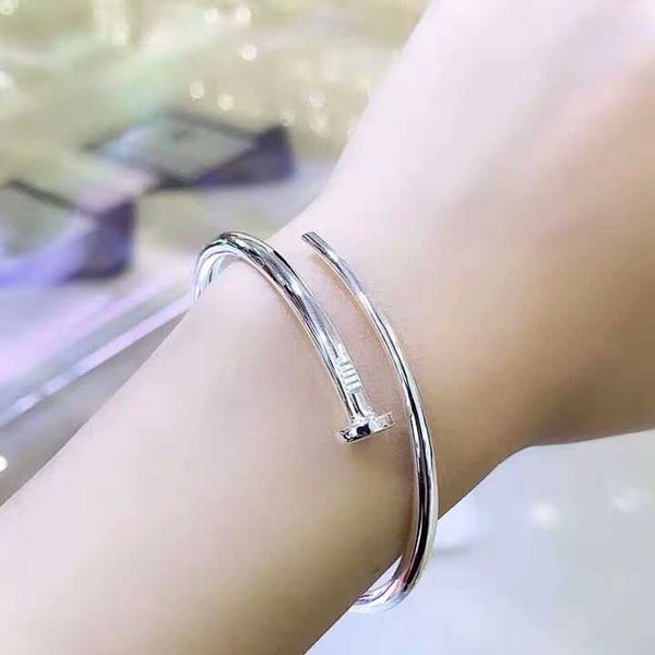 

designer carti bracelet bangle silver bracelet women's open solid bracelet couple's simple fashion personalized silver bracelet gi, Black
