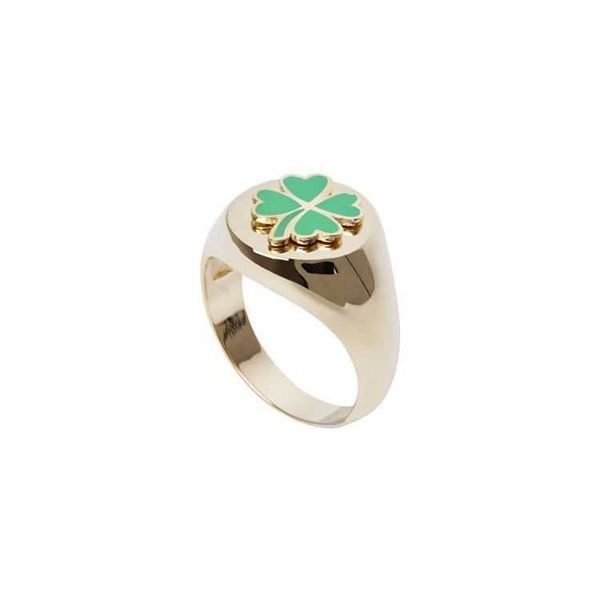 

drop glazed little daisy tulip four leaf grass ring female orins fashion personality tail 4io5, Silver