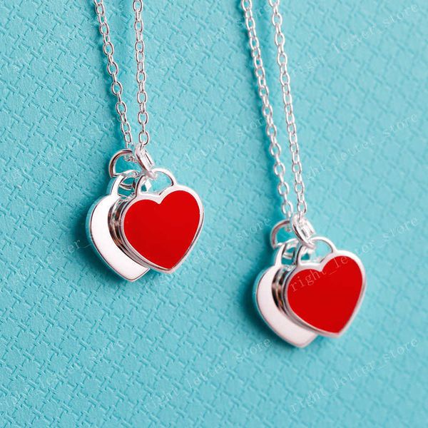 

green luxury designer 925 necklace women's stainless steel blue pink luxury jewelry valentine's day gift wholesale for girlfriends, Silver
