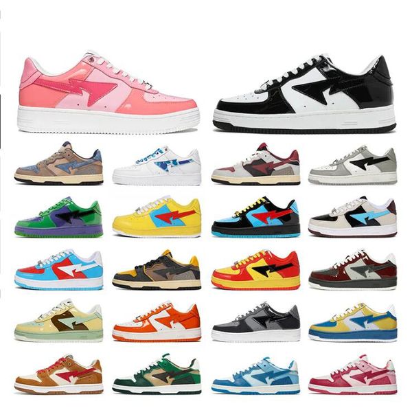 

fashion designer casual sk8 sta shoes grey black stas sk8 color camo combo pink green abc camos pastel blue patent leather m2 with socks pla