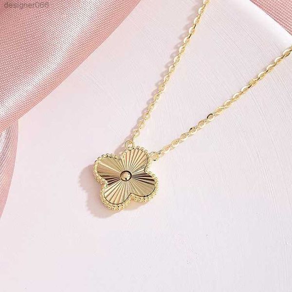 

clover necklace titanium steel clover pendant stud earrings lady's lucky for valentine's day birthday, Silver