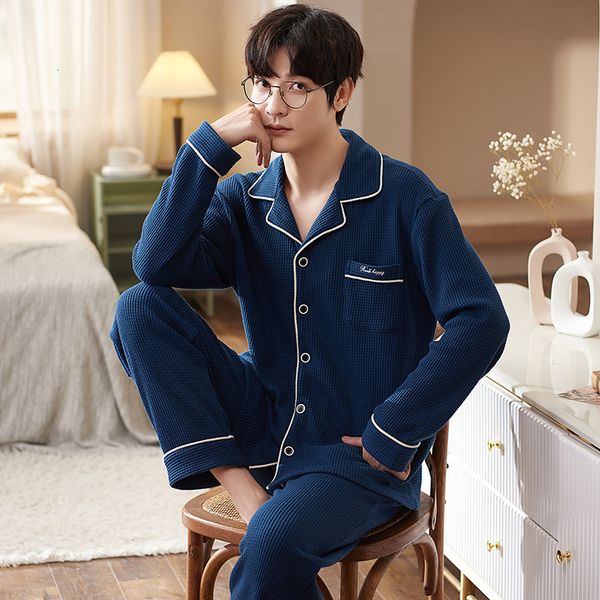 

men's sleepwear 100% cotton men's pajamas 2pc lounge pajamas plain spring pajamas men's pajamas cotton pajamas set 230330, Black;brown