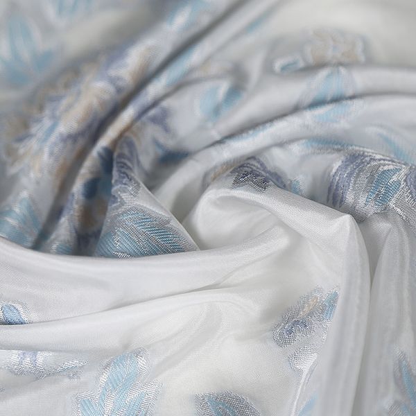 

cyan flowers fibric chinese clothing fabric cheongsam dress, Black;white