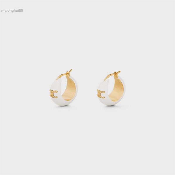 

charm ceil arc de triomphe cream white drop glazed earrings sweet cool fashion premium metal light luxury female fdy8, Golden