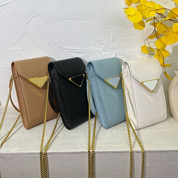 

mobile phone bag crossbody chain underarm hobo shoulder shopping bags wallets handbags women handbag purse metal triangle pattern removable
