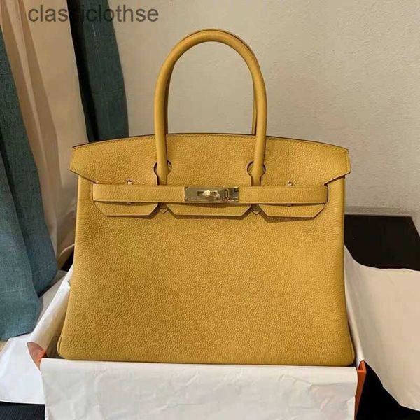 

original edition designer herms briks bags online store bag togo calfskin lychee grain 25/30/35cm leather hand lock casual versatile bridal