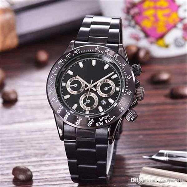 

s new man military watch stainless luxury casual wristwatch steel quartz 40mm watches clock male brand dating stylish men 323h, Slivery;brown