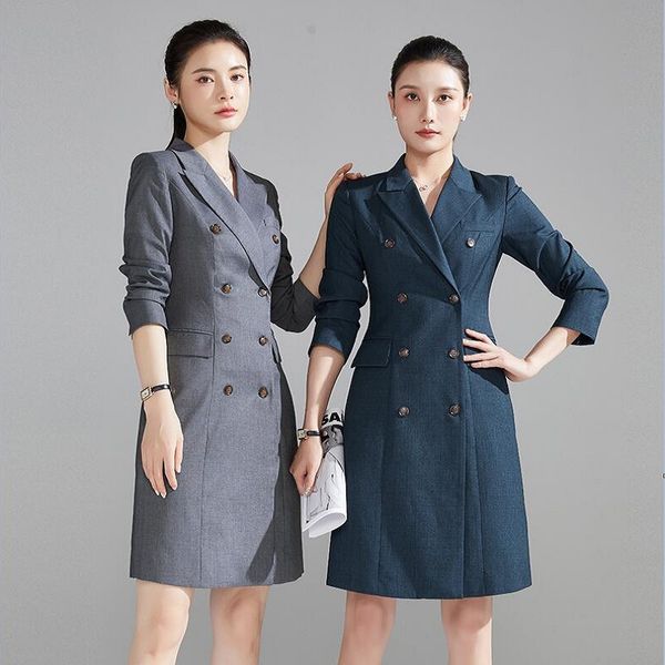 

stewardess work dresses professional advanced sense commuter suit host formal dress spring autumn aviation corporation elegant fashion work, White;black