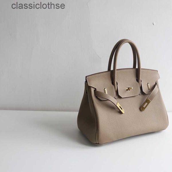 

original edition designer herms briks bags online store classic leather bag lock buckle casual 30cm cowhide togo leather portable women&#039