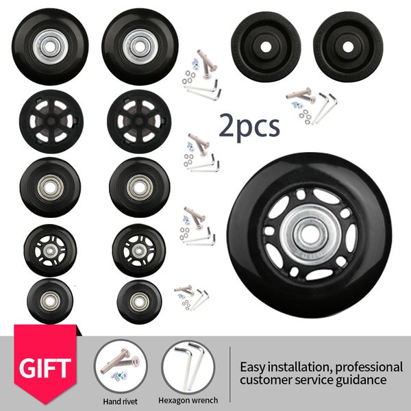 

bag parts accessories luggage wheel replacement suitcase for trolley rolling durable silent belt repair tools travel 230330, Black