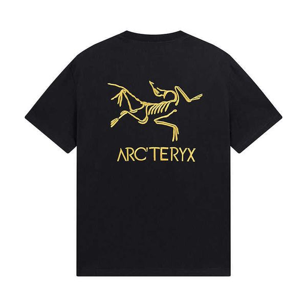 

arc'teryss t shirt for men women's arcterxy tshirts round sleeve embroidery new neck short outdoor fashion p8hc, White;black