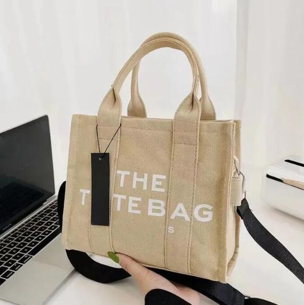 

2023 new marc women tote bag letter canvas leather bag diagonal handbag hand shopping bag y062108