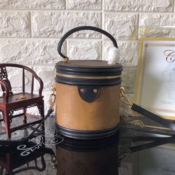 

cannes 43986 beauty case reverse coated canvas petite size crossbody removable strap drum shoulder bag one handle cylinder mini ba225h