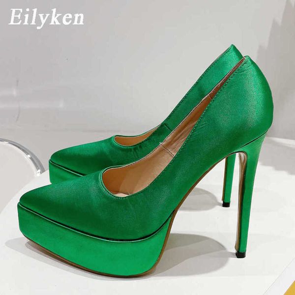 

dress shoes 2023 new design satins women pumps fashion platform spring summer fetish high heels wedding party prom shoes 221130, Black