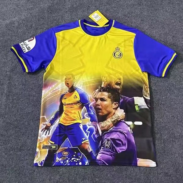 

al nassr fc soccer jerseys t shirt ronaldo home yellow away 23 24 cr7 gonzalo talisca ghislain konan vincent aboubakar men football shiirt a, White;black