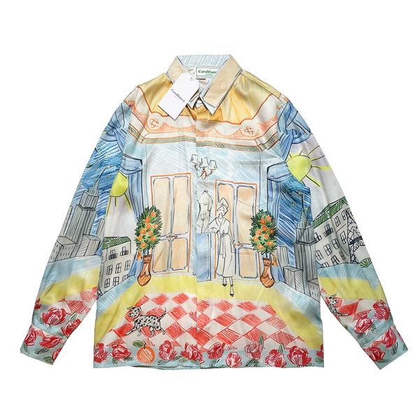 

2023 summer new model mens designer luxury beautiful printing shirts - us size shirts - mens designer button long sleeve shirts, White;black