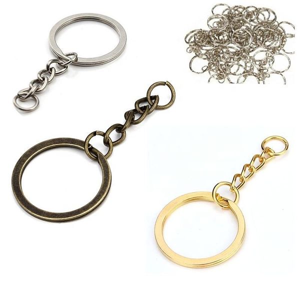 

metal split key ring with chain split key ring with chain silver gold ancient cyan parts jump rings keyfob pendant holder diy jewelry 28 yay
