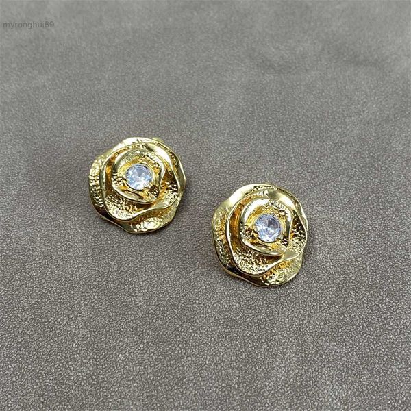 

charm elegance vintage camellia flower earrings french 6aq2, Golden