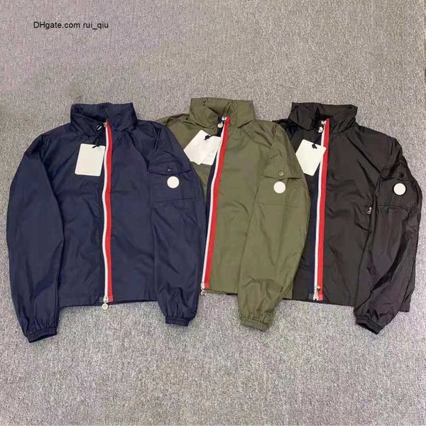 

mens designer jackets france hidden cap bomber windshield embroidered badge jacket outerwear fashion hombre casual street coats, Black;brown
