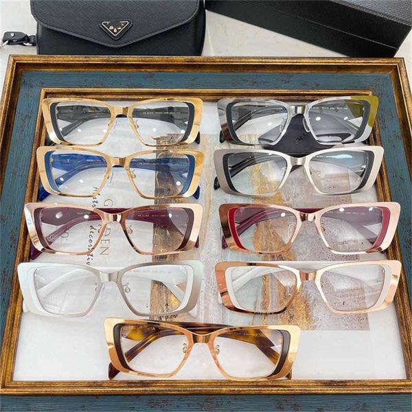 

designer glasses 2023 new p cat eye lens frame women's net red ins personalized shortsighted pr84wv, White;black