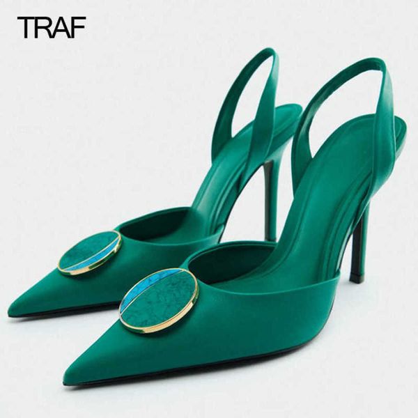 

dress shoes woman pumps green rhinestone high heels women heeled sandals fashion female stiletto slingback pointe weddings bridal shoes 2211, Black