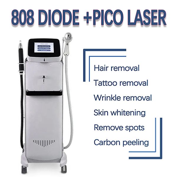 

2in1 picosecond laser diode laser hair removal machine 808 nm laser equipment professional permanent fast hairr remove, Black