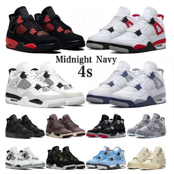 

4 basketball shoes jumpman 4s midnight navy military black cat cactus jack red thunder university blue mens trainers womens