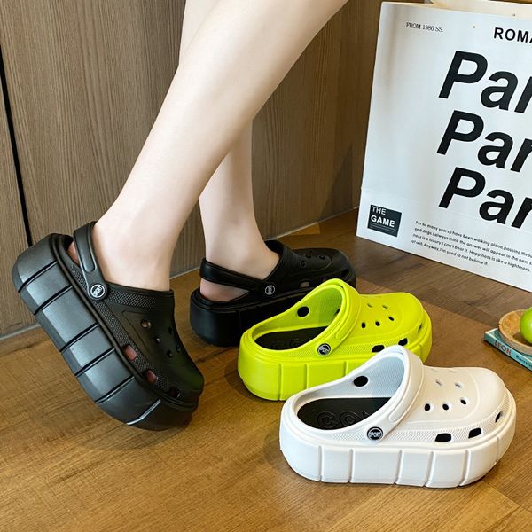 

sandals summer women clogs quick dry wedges platform garden shoes beach home slippers thick sole increased flip flops for 230330, Black