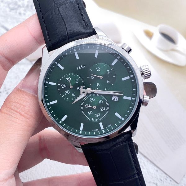 

tisso wrist watches for men 2023 mens watches all dials work quartz watch luxury brand chronograph clock fashion accessories steel and leath, Slivery;golden