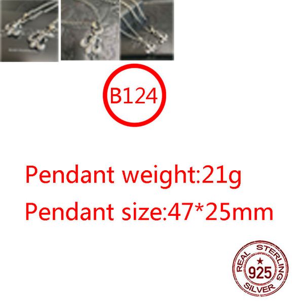 

b124 s925 sterling silver pendant personalized punk style retro hip hop simple boat anchor set diamond letter shape gift for lover couple lo