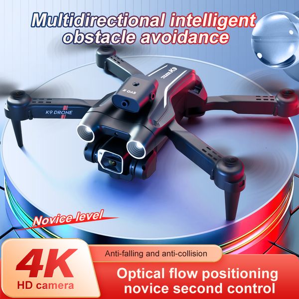 

professional k9 pro mini drone 4k hd dual camera wifi fpv dron 360 all-round obstacle avoidance smart follow foldable quadcopter rc drones k