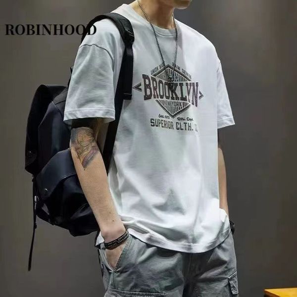 

summer american men's loose fit t-shirt, White;black