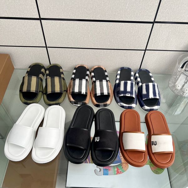 

size 35-45 paris slippers sliders mens womens slipper summer slides london england sandals beach slide ladies flip flops loafers home plaid, Black