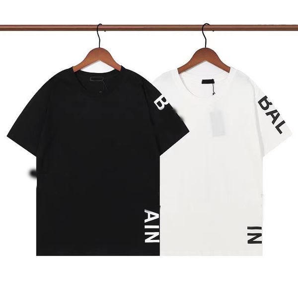 

2023balmanmen's t-shirtsdesigner tide t shirts chest letter laminated print short sleeve high street loose oversize casual t-shirt 100%, White;black