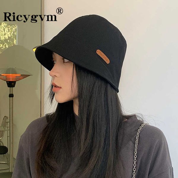 

hbp japanese wide new brim hats women bucket hat fashion cotton soild color foldable fisherman hats female sun protect basin cap gorras para, Blue;gray