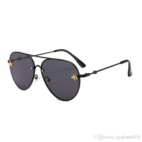 

2023 brand design sunglass women men designer good quality fashion metal oversized sun glasses vintage female male uv400, White;black