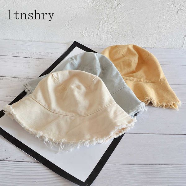 

wide brim hats 2019 cotton fashion korean casual ladies flat tassel bucket cap fisherman's hat beh tourism hats women breathable sun ha, Blue;gray